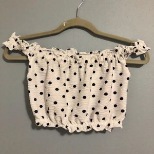 Topshop Off-the-Shoulder Crop Top